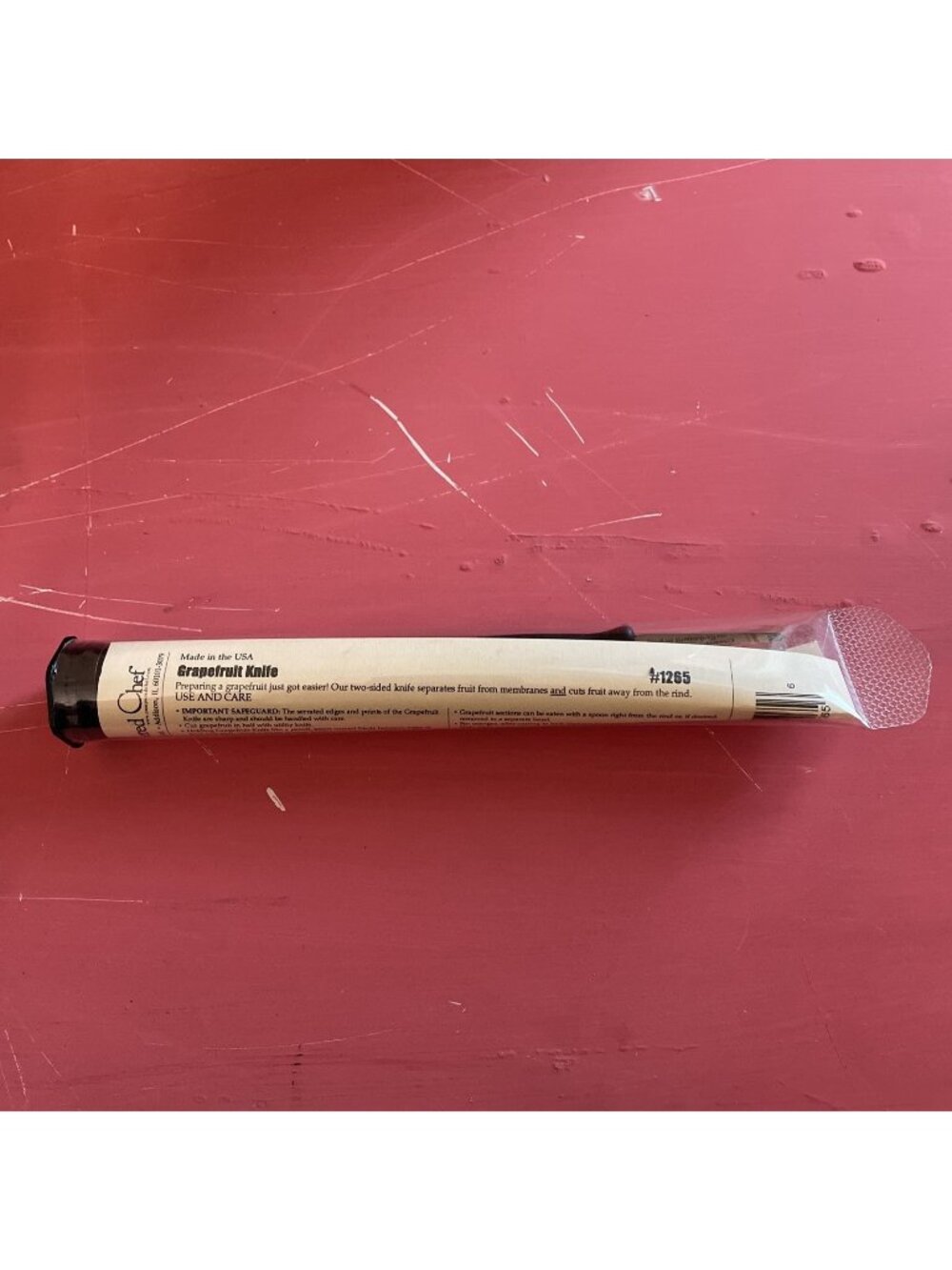 THE PAMPERED CHEF Grapefruit Knife #1265 In Tube Vintage Very Sharp USA
